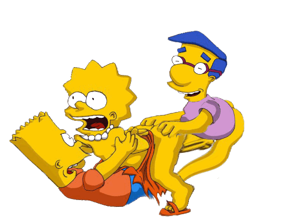 Bart Lisa y Milhouse en trio de sexo
