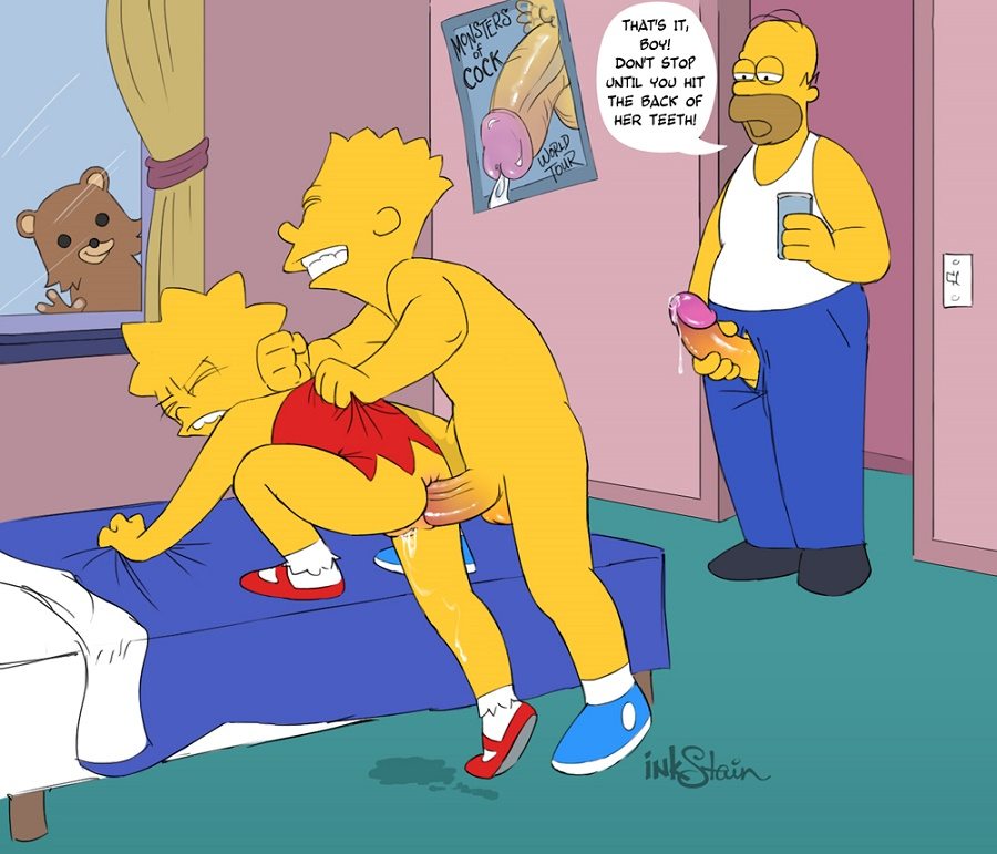 Bart pillado por Homero mientras coje a Lisa